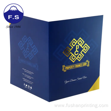 Printing Logo Gold Foil Paper Presentation Folder